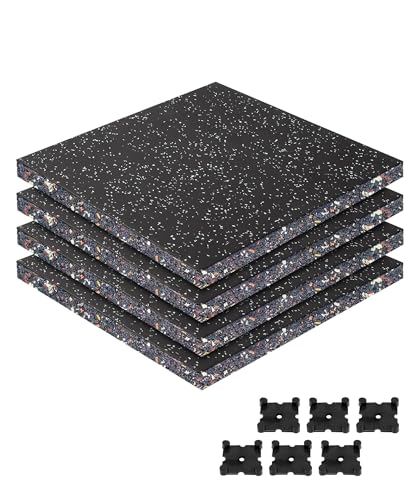 RsBarter ジムマット ゴムマット 厚さ20mm タイル式 トレーニングマット 50×50cm フィットネス フロアマット 連結バックル付