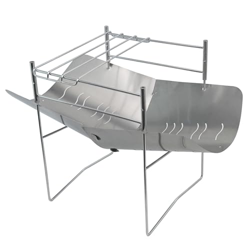 チタン製 火床 焚き火台 軽量 チタン焚火台 コンパクト 耐久性に優れる ゴトク 収納バッグ付き ソロキャンプ 登山バイクツアーに最適 A4