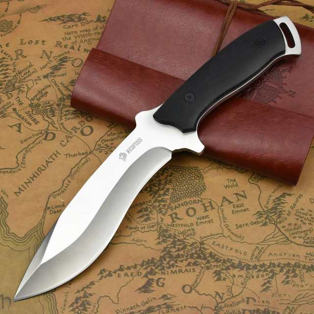 アメリカン・ブッシュクラフトナイフ 仕様全長：29cm 刃体長さ：148mm、刃の厚さ：5.5mm ブレード素材：8Cr13Mo V ハンドル素材：G10 重量：375g 硬度：58-59HRC・G1