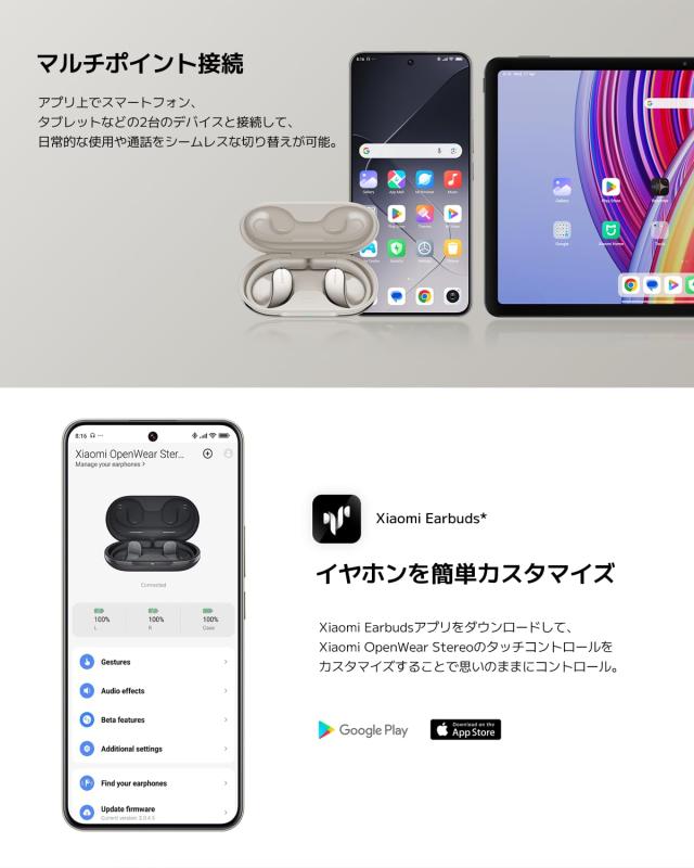 Xiaomi Openwear Stereo オープンイヤー イヤホン OWSイヤホン ワイヤレスイヤホン Hi-Res SBC/AAC/LHD_3