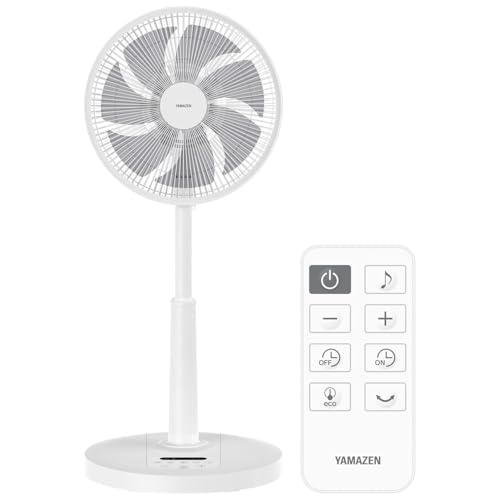 節電対策山善 扇風機 リビング DCモーター 静音 節電 省エネ 左右自動首振り 温度センサー搭載 風量10段階調節 入切タイマー リモコン付き
