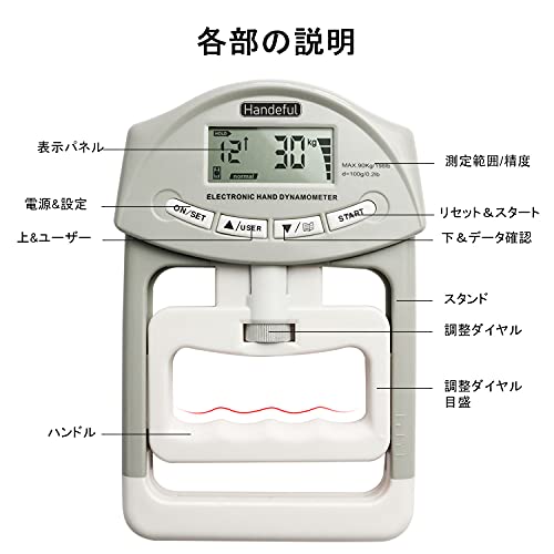 デジタル握力計 高精度 グリップ幅調整可能 0-90kg 握力測定 デジタル