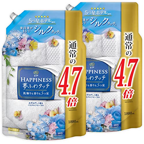 まとめ買い 大容量 レノア ハピネス 夢ふわタッチ 柔軟剤 パステルフローラル 詰め替え 1880mL × 2個