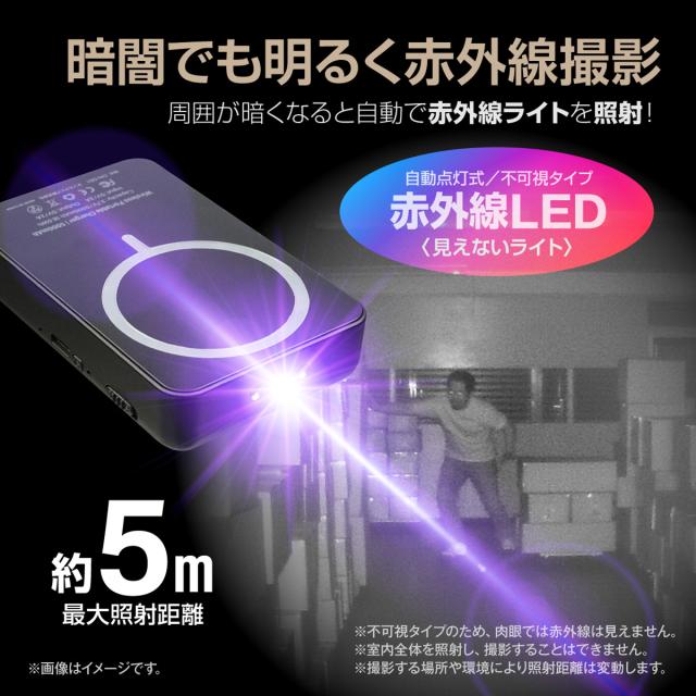 Gexa(ジイエクサ) スパイカメラ 2.7K ワイヤレス充電 モバイル