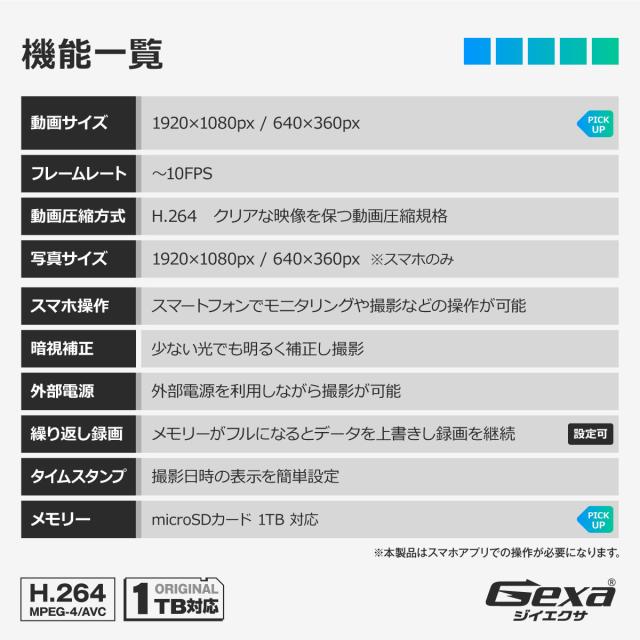 【第二世代V2｜1TB対応】Gexa(ジイエクサ) スパイダーズX スパイカメラ 1080P 自作 完成基板 小型カメラ [UT-135] 防犯カメラ Wi-Fi ネットワーク 暗視補正 レンズキャップ付_1