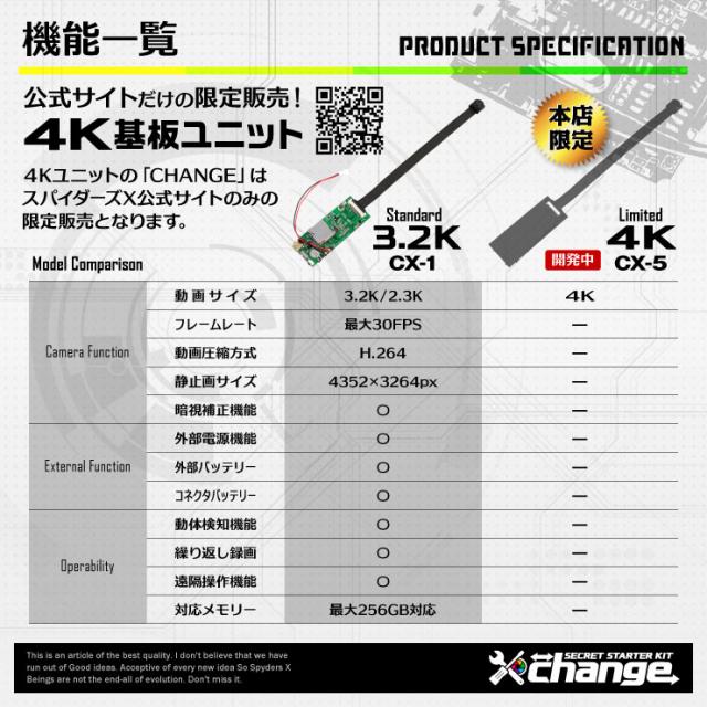 スパイダーズX change 小型カメラ 自作セット カーペットローラー ブラック 防犯カメラ 3.2K スパイカメラ CK-003Aの通販は