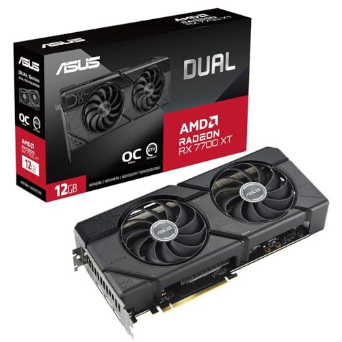 ASUS Dual Radeon RX 7700 XT OC Edition 12GB GDDR6 DUAL-RX7700XT-O12G ビデオカード/DUAL-RX7700XT-O12G 国内正規流通品