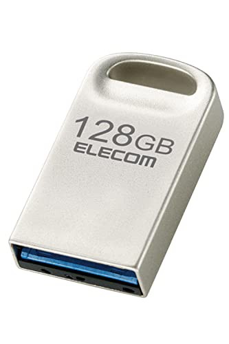 エレコム USBメモリ 128GB USB3.2（Gen1）対応 超小型 シルバー MF-SU3A128GSV