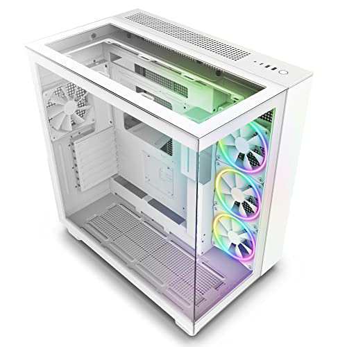 NZXT H9 Elite 2層構造 ミドルタワー PCケース 強化ガラスモデル White CM-H91EW-01 CS8577 ホワイト