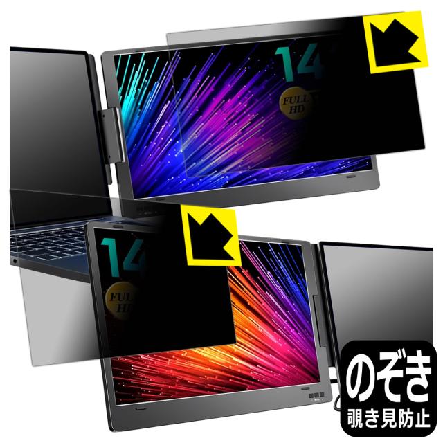 Privacy Shield【覗き見防止・反射低減】保護フィルム ROADOM 14インチ トリプルポータブルモニター X90【PDA工房】