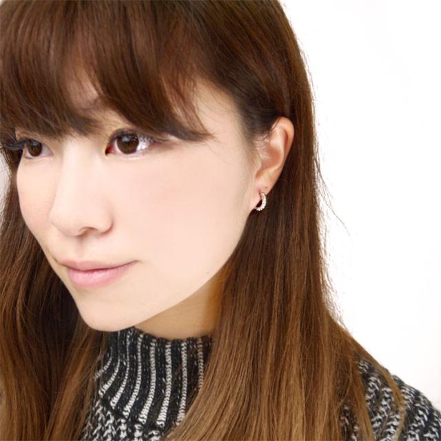 ボディピアス 【ケース付】 カチッと装着 14金 14K ゴールドオパールストーンクラップフープリング 16G 軟骨_7