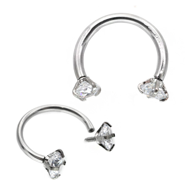 天然ダイヤモンド0.178ct立爪バーベル片耳用 ソーティング付 SUS316L ボディピアス 0.1ct 立爪ダイヤモンドバーベル【片耳用】/18G