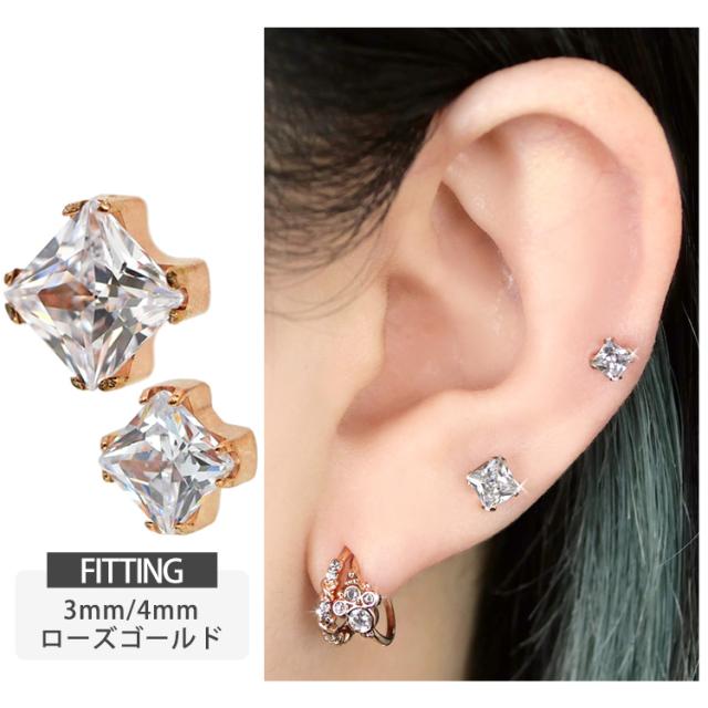 K18YG プッシュピアス ラブレット5mm K18YG プッシュピアス ラブレット5mm K18YG プッシュピアス