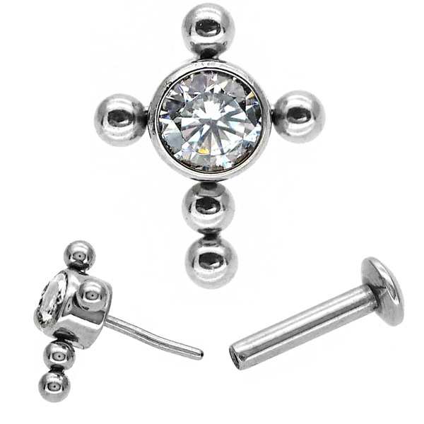 ピアス 軟骨 耳たぶ 20G 18G 16G オパールセットボールクロス ピアス 軟骨 耳たぶ 20G 18G 16G オパールセットボールクロス