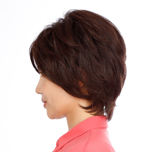 レディースフルウィッグ「リュネール」フローレンスショート／ブラウン  (女性用 かつら 人毛ミックス 高級ウィッグ ) レディースフルウィッグ「リュネール」フローレンスショート／ブラウン