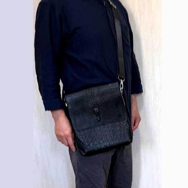 クロコ型押し斜め掛けショルダー  (メンズ ショルダーバッグ レディース 男女兼用 斜めがけ 合皮) クロコ型押し斜め掛けショルダー (メンズ ショルダーバッグ レディース