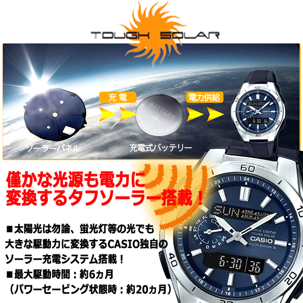 CASIO WaveCeptor ワールドタイム 10気圧防水 電波受信（CASIOウェーブセプターソーラー電波時計LIMITED WVA-M650-2AJF）_2