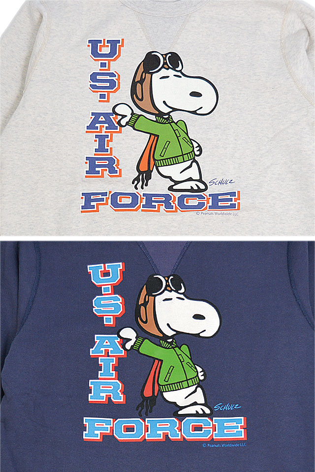 BUZZ×PEANUTS セットインクルーネックスウェット「US AIR FORCE