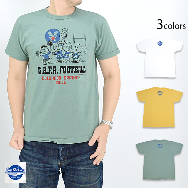 BUZZ×PEANUTS半袖Tシャツ「USAFA FOOTBALL」 BUZZ RICKSON'S BR79136 バズリクソンズ スヌーピーの通販は