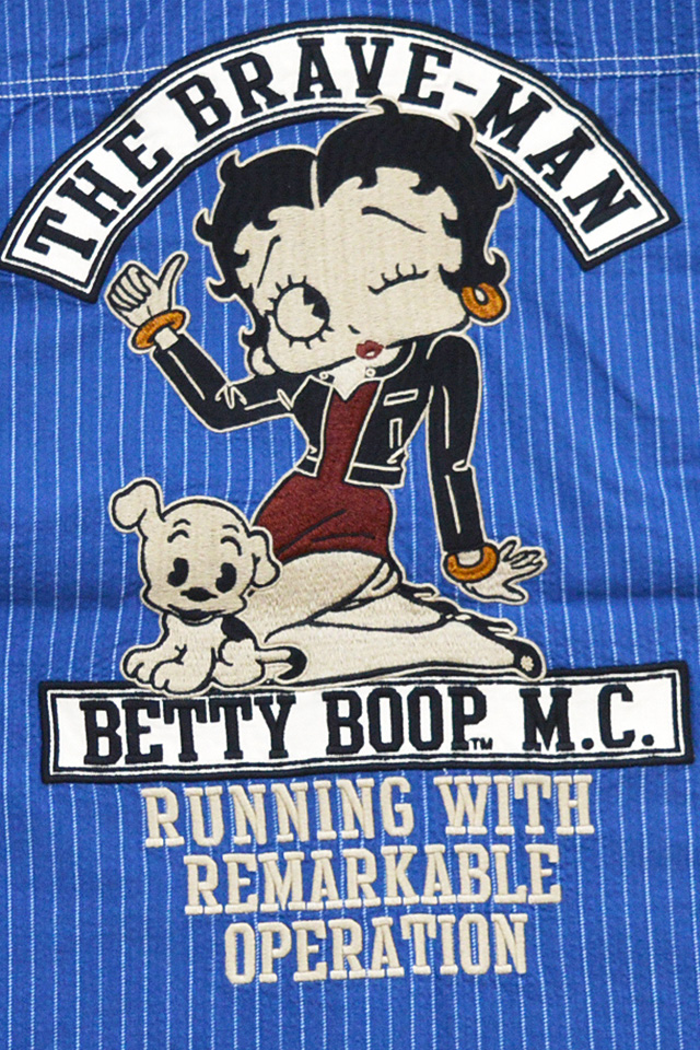 BR×BETTY ウォバッシュ半袖シャツ The BRAVE-MAN BBB-2022 ザブレイブマン ベティーちゃん 刺繍_5