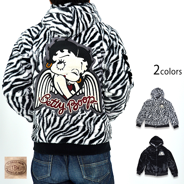 BR×BETTYコラボ ファージャケット The BRAVE-MAN BBB-2244 ブレイブマン ベティーちゃん 刺繍