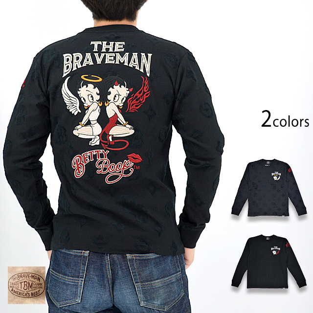 BR×BETTYコラボ 天竺ロングTシャツ The BRAVE-MAN BBB-2303 ブレイブマン ベティーちゃん 刺繍 天使 悪魔の通販は