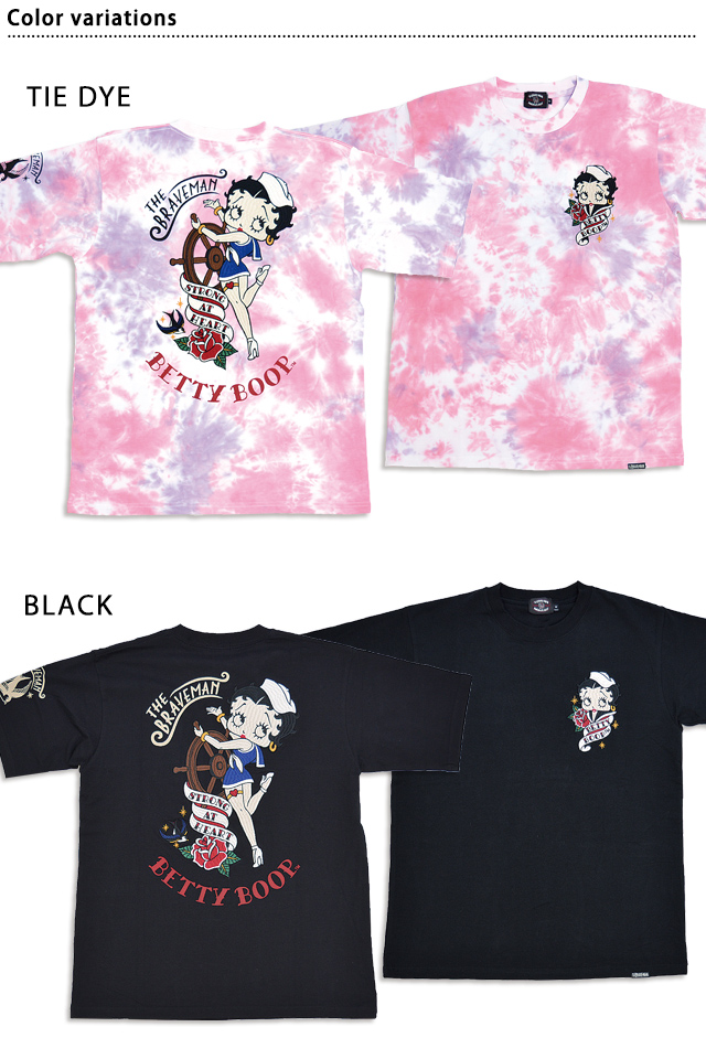 BR×BETTYコラボ ベア天竺半袖Tシャツ The BRAVE-MAN BBB-2313 ブレイブマン ベティーちゃん 刺繍_1