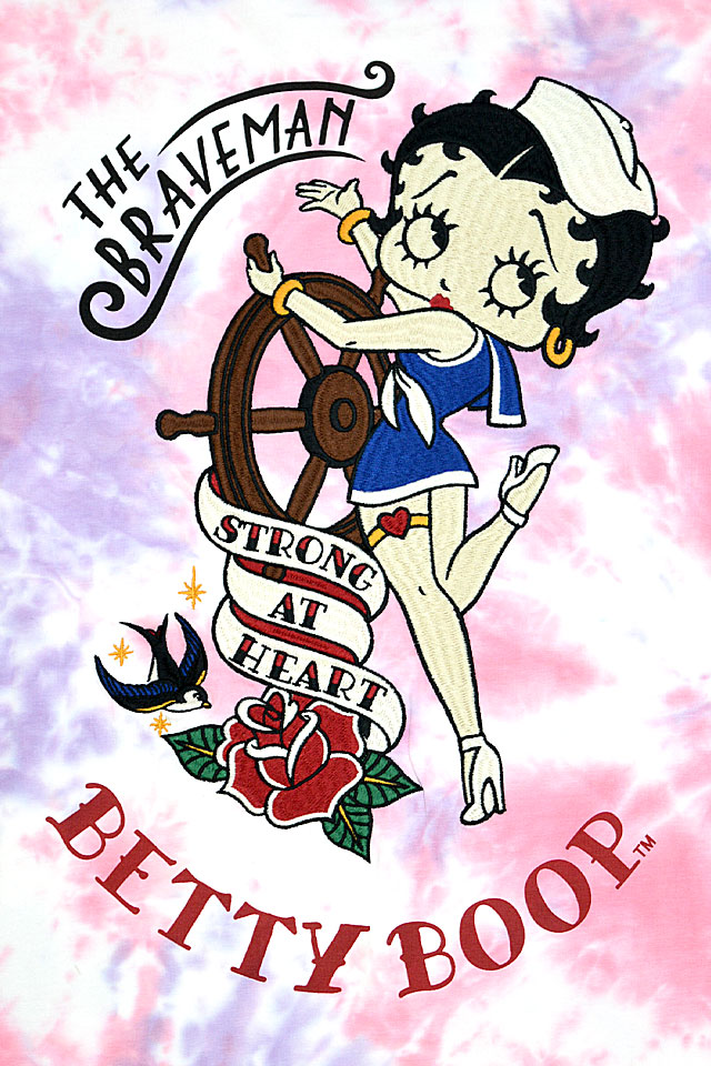BR×BETTYコラボ ベア天竺半袖Tシャツ The BRAVE-MAN BBB-2313 ブレイブマン ベティーちゃん 刺繍_4