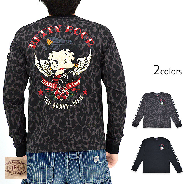 BR×BETTYコラボ OE天竺ロングTシャツ The BRAVE-MAN BBB-2345 ブレイブマン ベティーちゃん 刺繍 長袖 バイカーの通販は