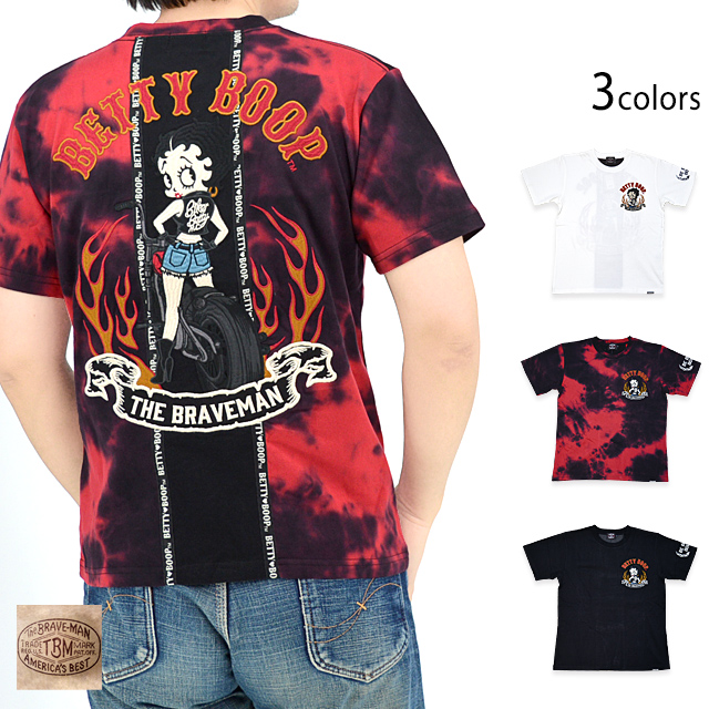 BR×BETTYコラボ 天竺半袖Tシャツ The BRAVE-MAN BBB-2414 ブレイブマン ベティーちゃん 刺繍