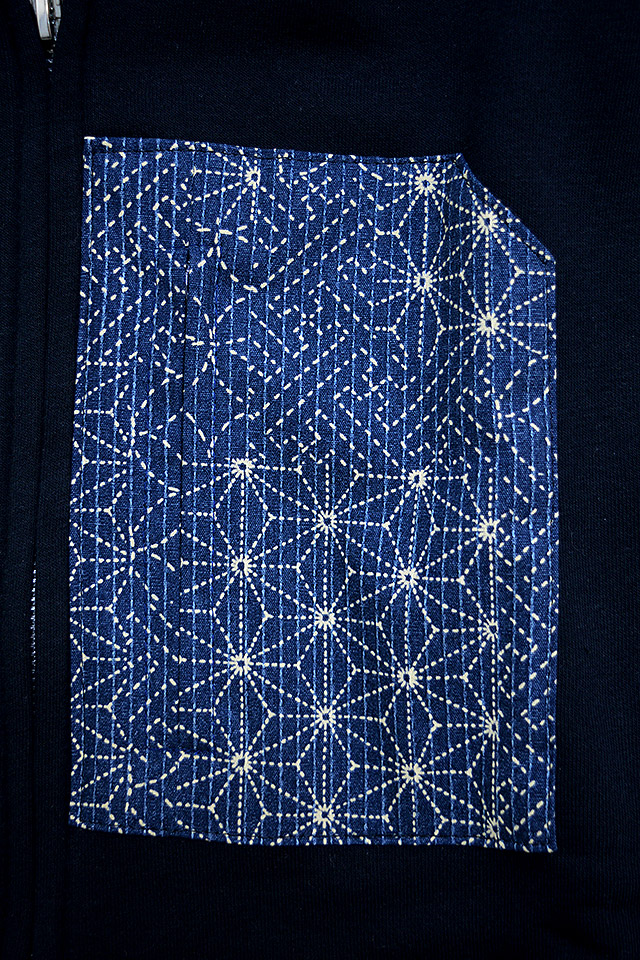 歌舞伎刀胸ポケ付き裏起毛ジップパーカー CHIGIRI CHL43-983 和柄 和風