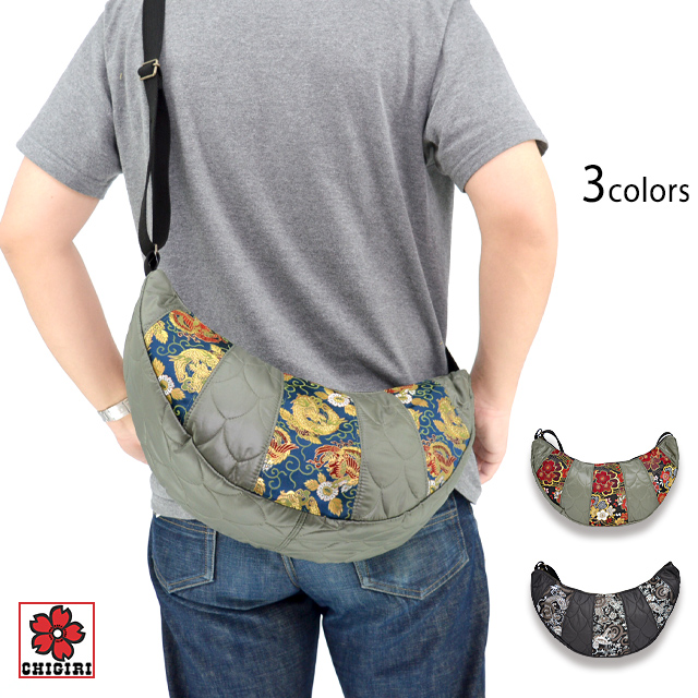 金襴和柄ウロコ形キルティング三日月ショルダーバッグ CHIGIRI CHL52-1103 ちぎり チギリ 和柄 和風 かばん[mij_g][mij]の通販は