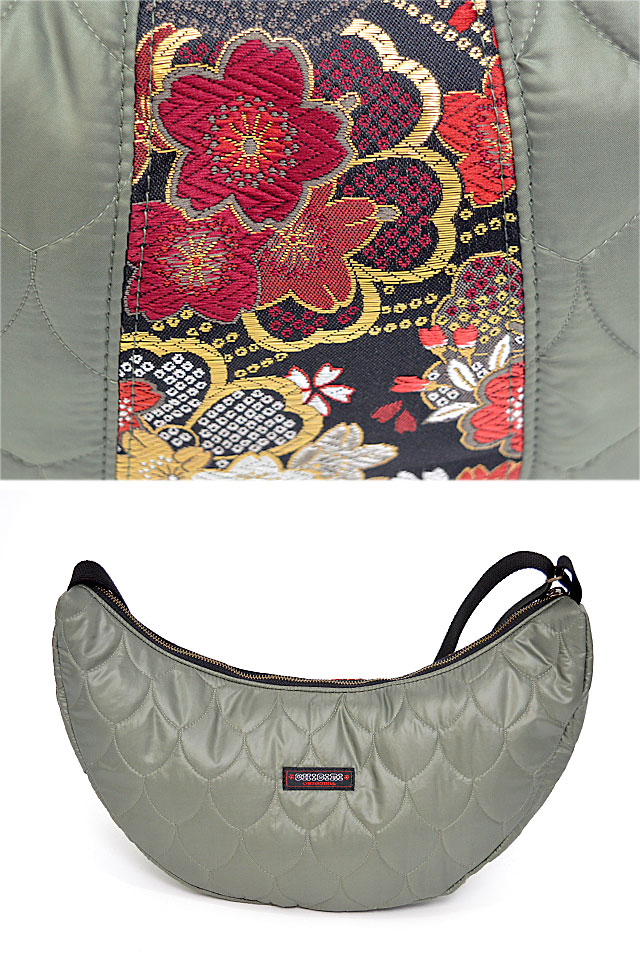 金襴和柄ウロコ形キルティング三日月ショルダーバッグ CHIGIRI CHL52-1103 ちぎり チギリ 和柄 和風 かばん