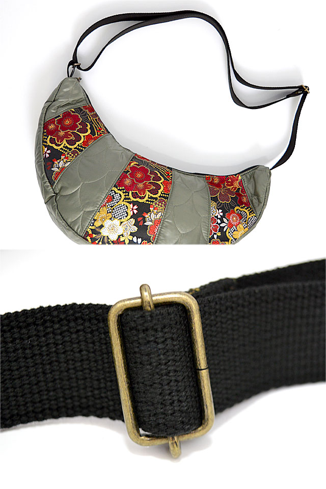 金襴和柄ウロコ形キルティング三日月ショルダーバッグ CHIGIRI CHL52-1103 ちぎり チギリ 和柄 和風 かばん