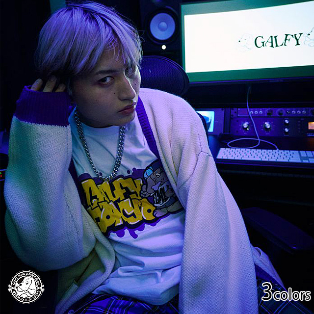 わんわん落書きニットカーディガン GALFY 131007 ガルフィー 犬 ユニセックス ゆったりめ ビッグシルエットの通販は