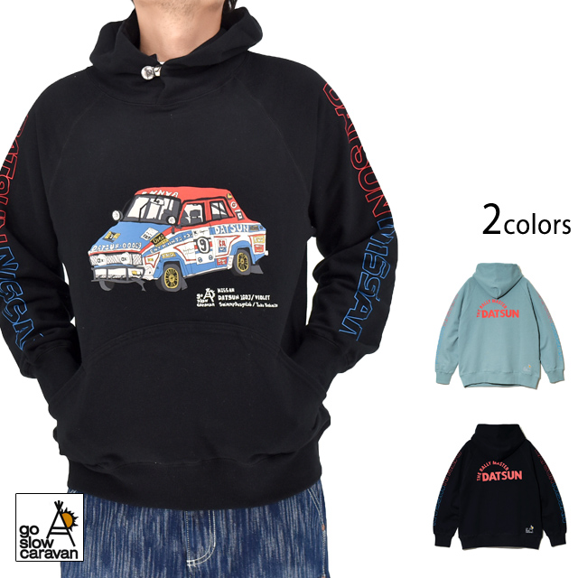 【NISSAN×go slow caravan】空紡糸裏毛VIOLETコンチョプルパーカー go slow caravan 352651 ゴースローキャラバン 日産