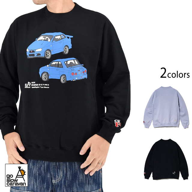 【NISSAN×go slow caravan】空紡糸裏毛SKYLINE GT-R(R34)アクティブパターンプルオーバー go slow caravan 352653
