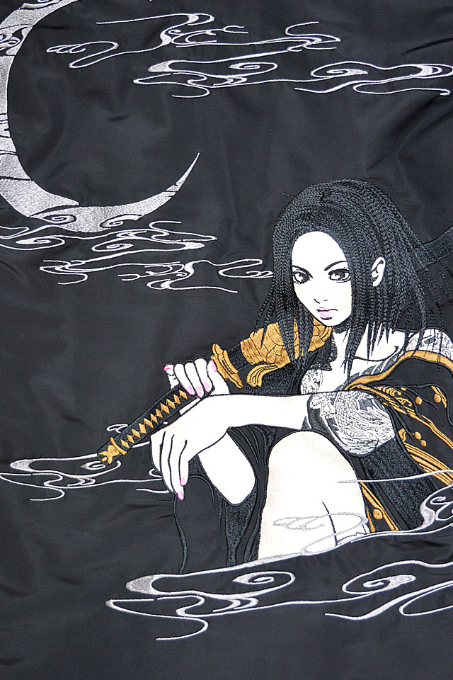 抜刀娘 凛 静夜黄昏中綿ブルゾン 抜刀娘 244046 和柄 和風 刺繍