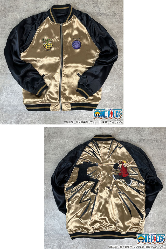 絡繰魂×ONE PIECE 決戦リバーシブルスカジャン「ルフィVSルッチ」 絡繰魂 253005 和柄 ワンピース 刺繍 少年ジャンプ_2