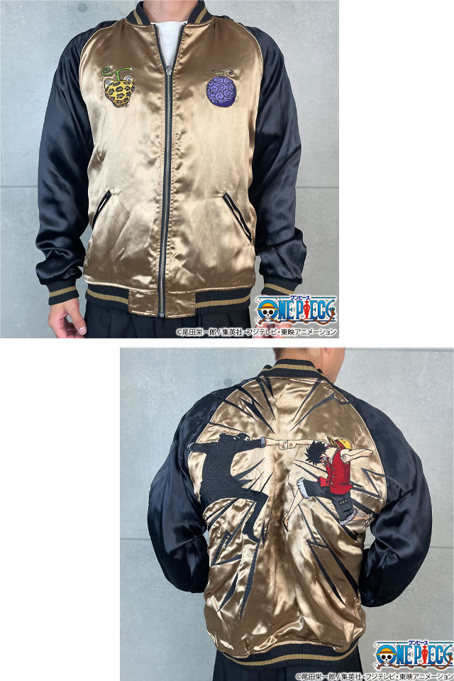 絡繰魂×ONE PIECE 決戦リバーシブルスカジャン「ルフィVSルッチ」 絡繰魂 253005 和柄 ワンピース 刺繍 少年ジャンプ_4