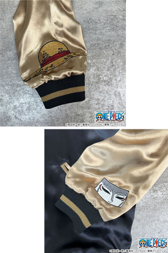 絡繰魂×ONE PIECE 決戦リバーシブルスカジャン「ルフィVSルッチ」 絡繰魂 253005 和柄 ワンピース 刺繍 少年ジャンプ_5