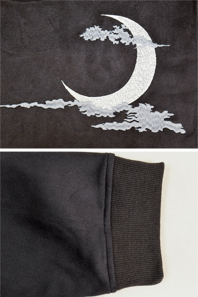 風神雷神フェイクスウェードロングTシャツ 絡繰魂 254022 和柄 和風 刺繍 長袖 からくり_3