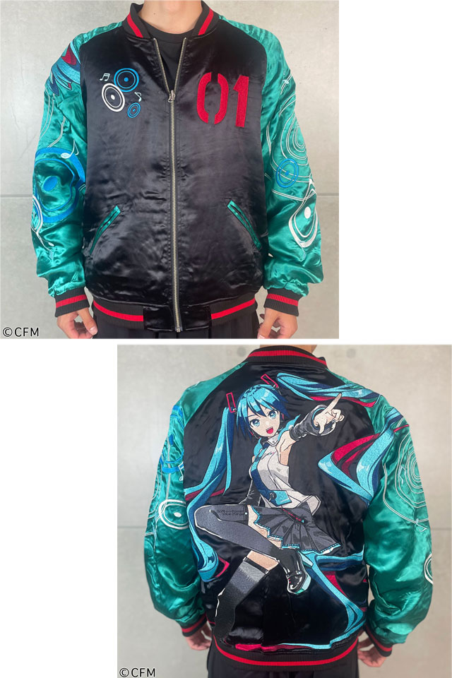 絡繰魂×初音ミク 爆音リバーシブルスカジャン 絡繰魂 261001 和柄 和風 刺繍 からくり ボーカロイド スーベニアジャケット_3