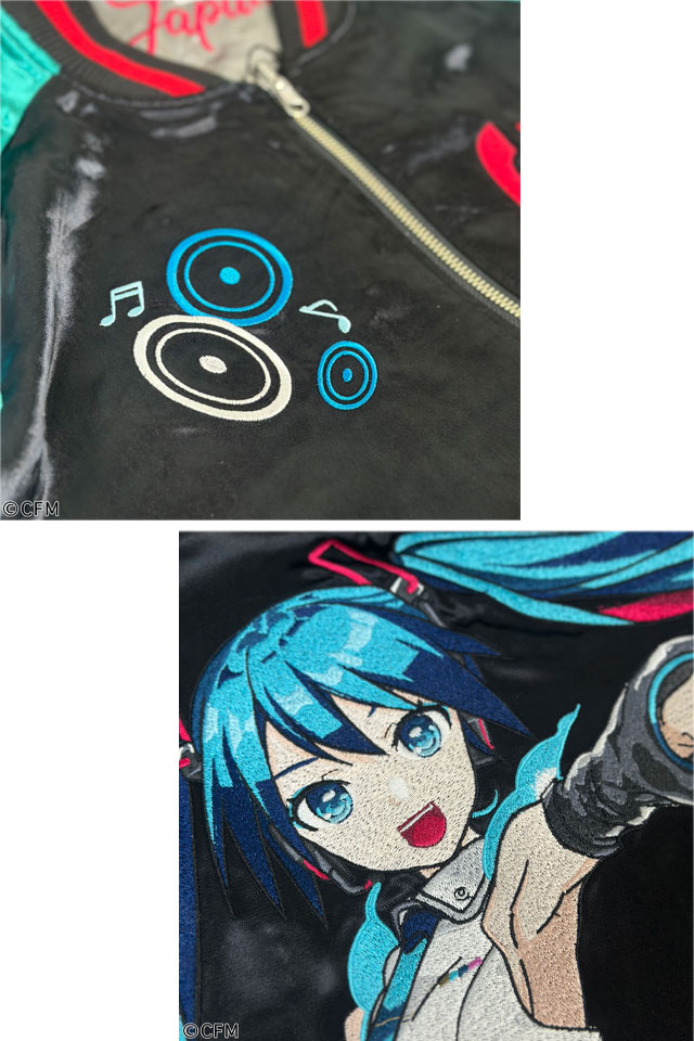 絡繰魂×初音ミク 爆音リバーシブルスカジャン 絡繰魂 261001 和柄 和風 刺繍 からくり ボーカロイド スーベニアジャケット_5