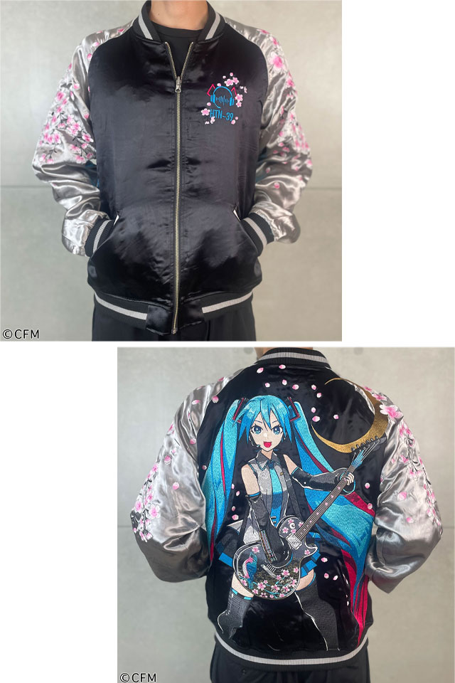 絡繰魂×初音ミク 桜満開リバーシブルスカジャン 絡繰魂 261002 和柄 和風 刺繍 からくり ボーカロイド スーベニアジャケット_3