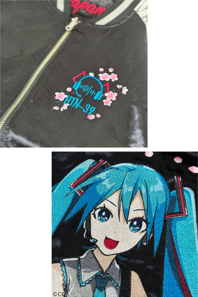 絡繰魂×初音ミク 桜満開リバーシブルスカジャン 絡繰魂 261002 和柄 和風 刺繍 からくり ボーカロイド スーベニアジャケット_5