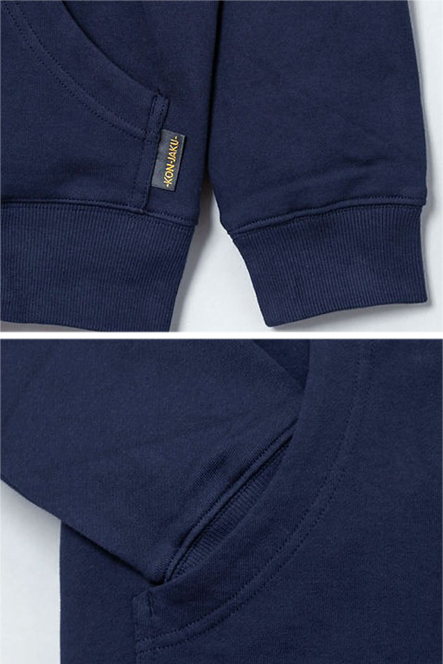 清風明月総刺繍裏毛ジップパーカー 今昔 KJ-29257 和柄 和風 狐 キツネ きつね こんじゃく_5