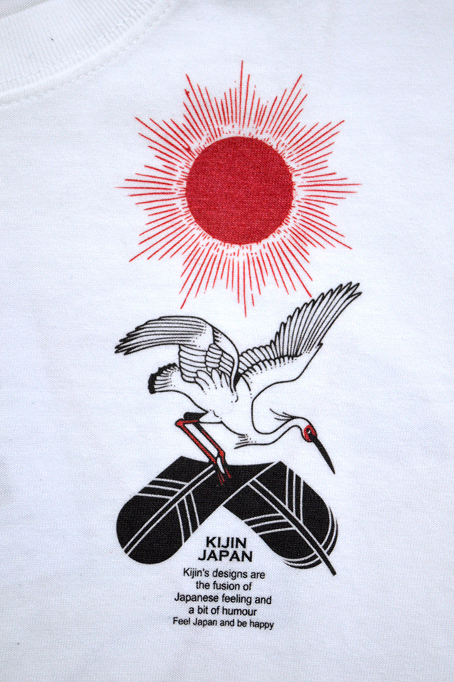 TOKI長袖Tシャツ 喜人 KJ-02101 和柄 和風 ロングTシャツ 鴇 トキ 鳥 