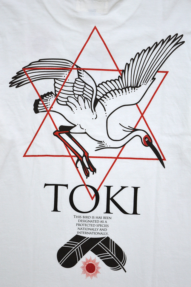 TOKI長袖Tシャツ 喜人 KJ-02101 和柄 和風 ロングTシャツ 鴇 トキ 鳥 
