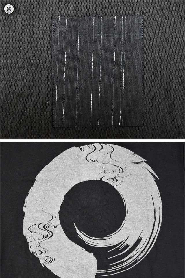 和の円相鹿の子ポロシャツ 喜人 KJ-52202 和柄 和風 シンプル きじんの